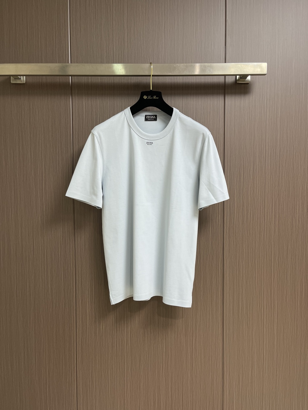 Zegna 杰尼亚2026ss新款圆领短袖T恤，定制新疆长绒棉面料，胶印logo标识 高弹面料、久穿不易
