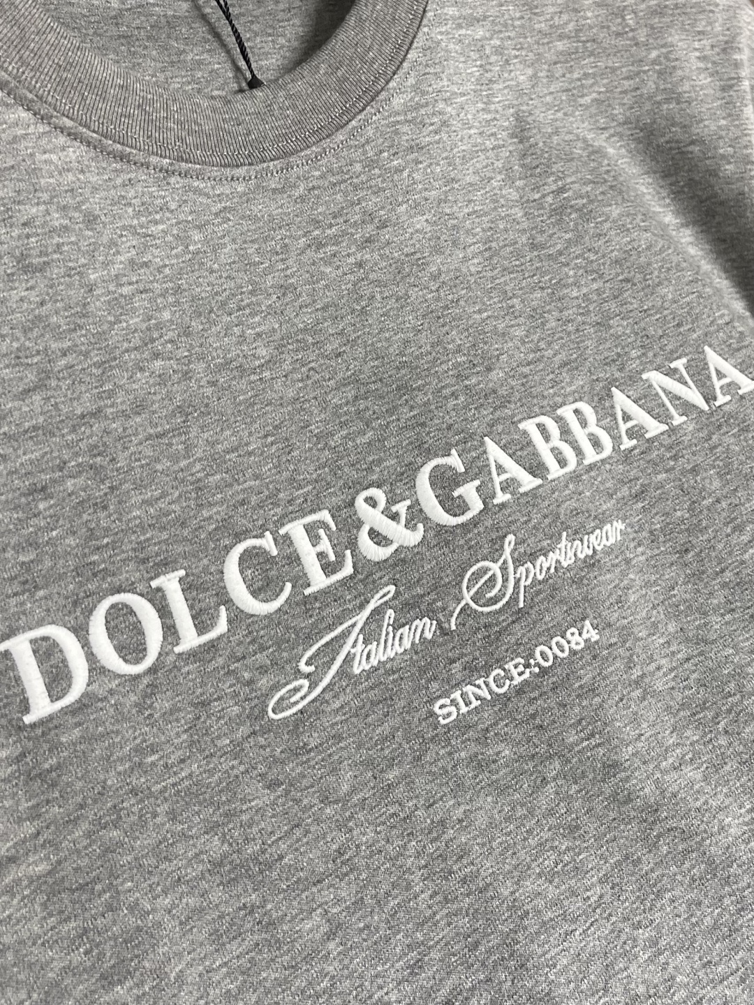Dolce Gabbana DG 2026ss夏季新款基础丝光棉圆领短袖T恤，字母仔章休闲圆领短袖t恤衫