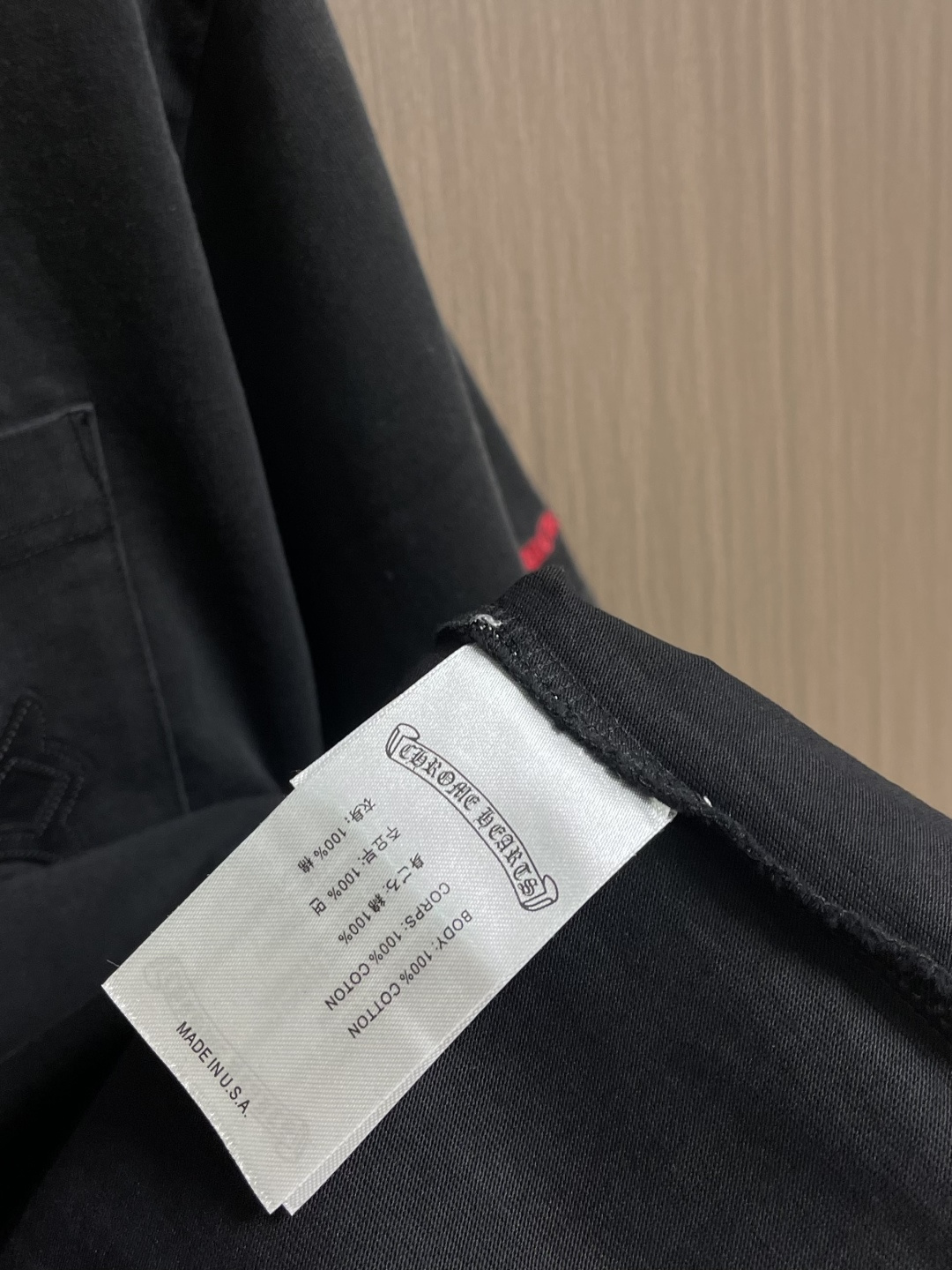 Chrome Hearts CH 克罗心十字花刺绣口袋短袖T恤 定制云绒平纹磨毛针织料 爽滑细腻 舒适贴