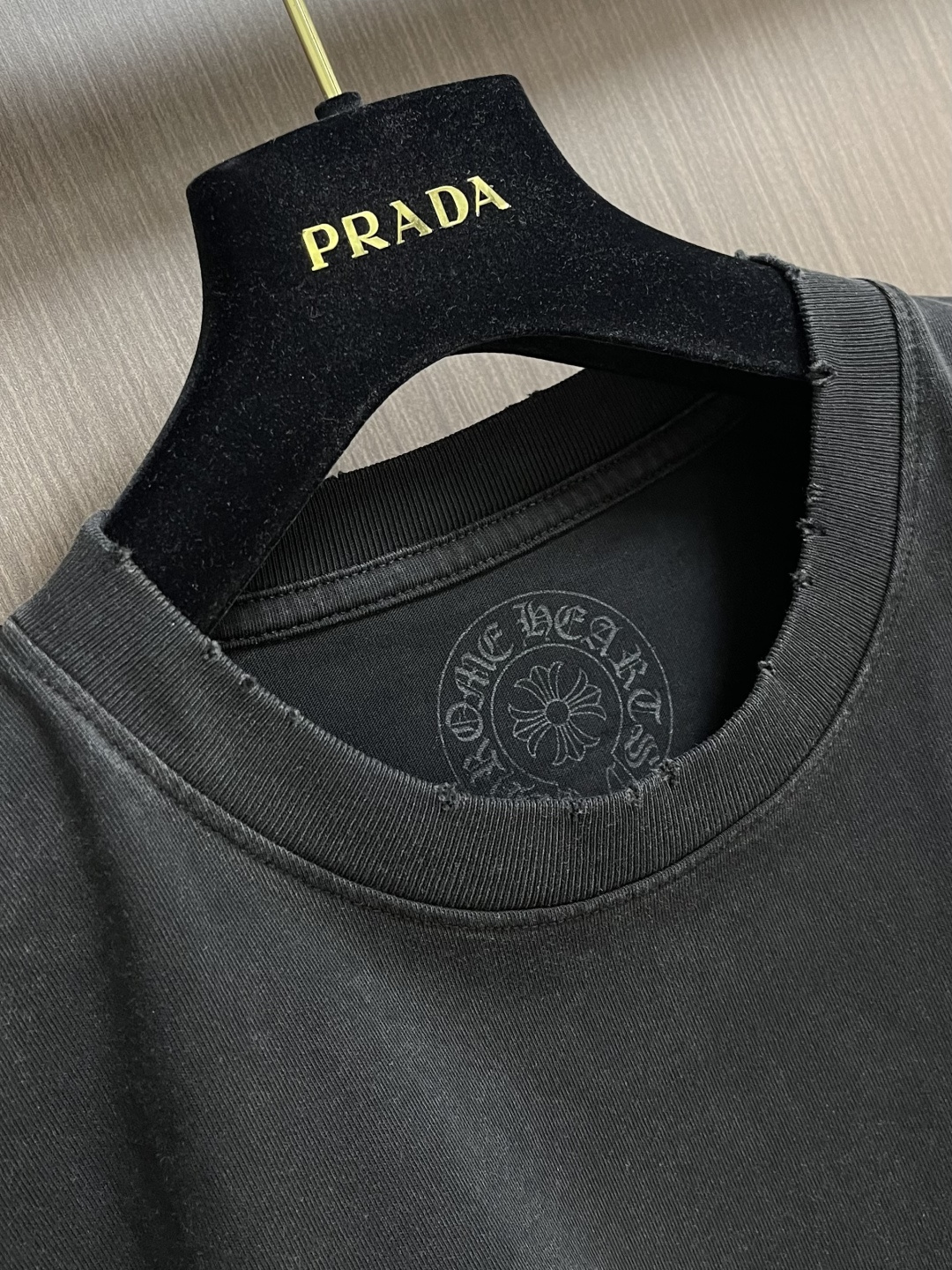 Chrome Hearts CH 克罗心十字花刺绣口袋短袖T恤 定制云绒平纹磨毛针织料 爽滑细腻 舒适贴