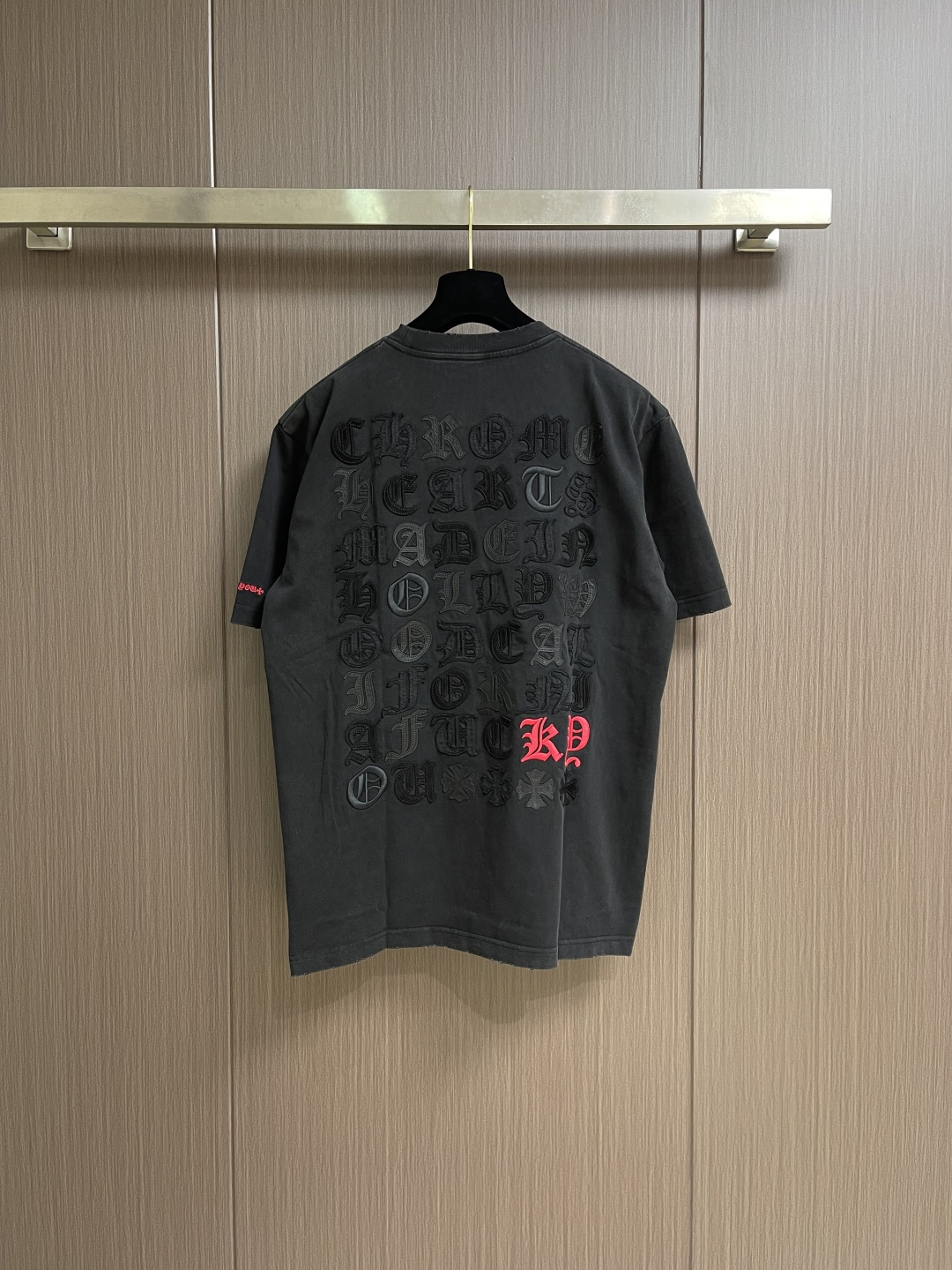 Chrome Hearts CH 克罗心十字花刺绣口袋短袖T恤 定制云绒平纹磨毛针织料 爽滑细腻 舒适贴