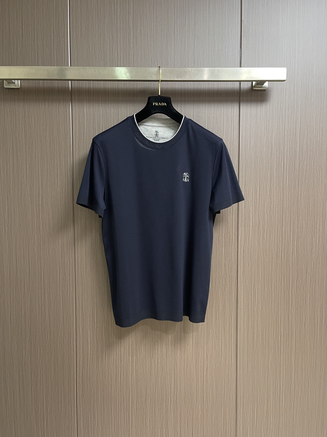 Brunello Cucinelli BC 刺绣短袖T恤 定制密织平纹有机棉 紧密细腻 舒适贴肤 标志性