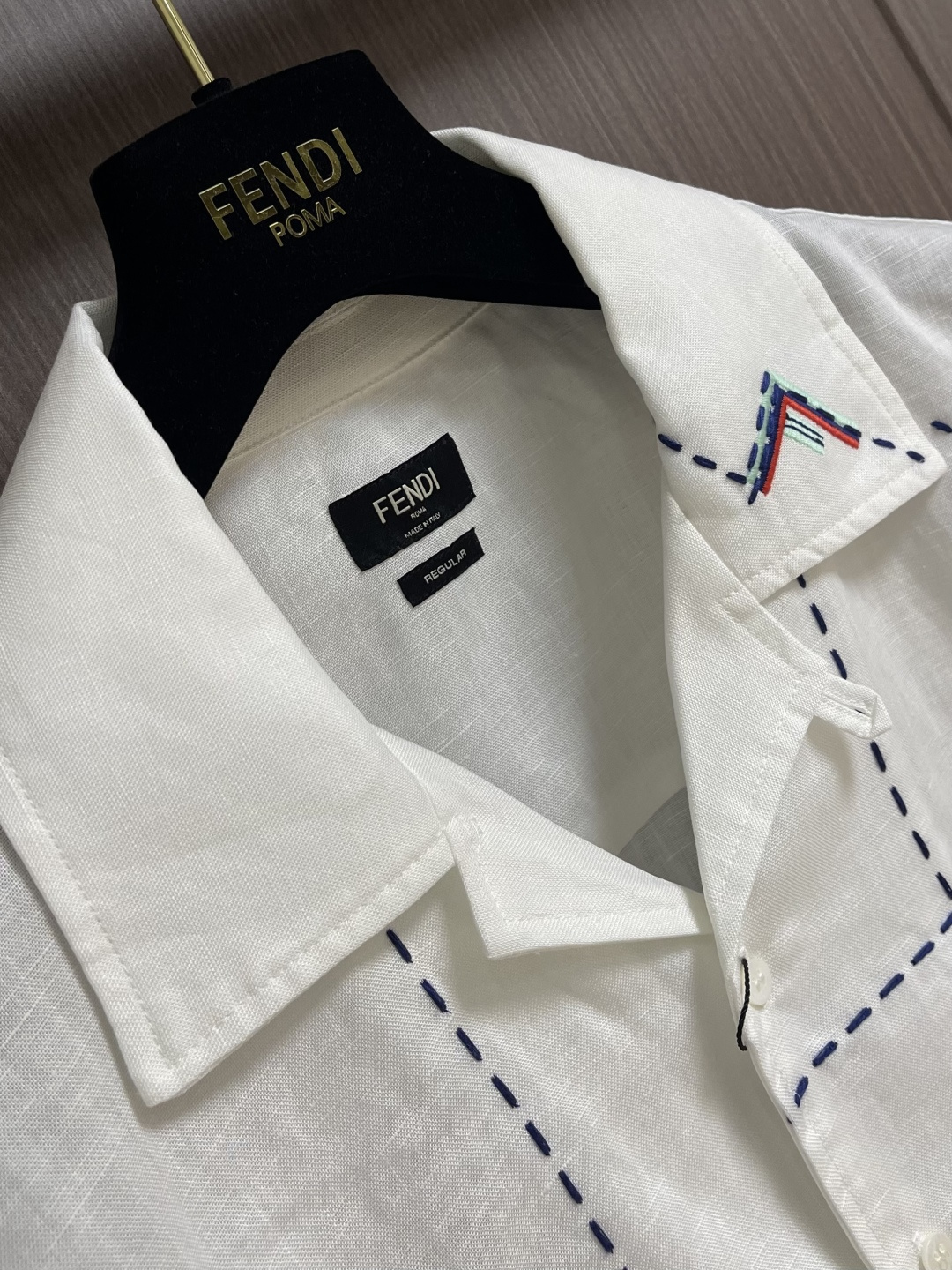 Рубашка Fendi с геометрической вышивкой
