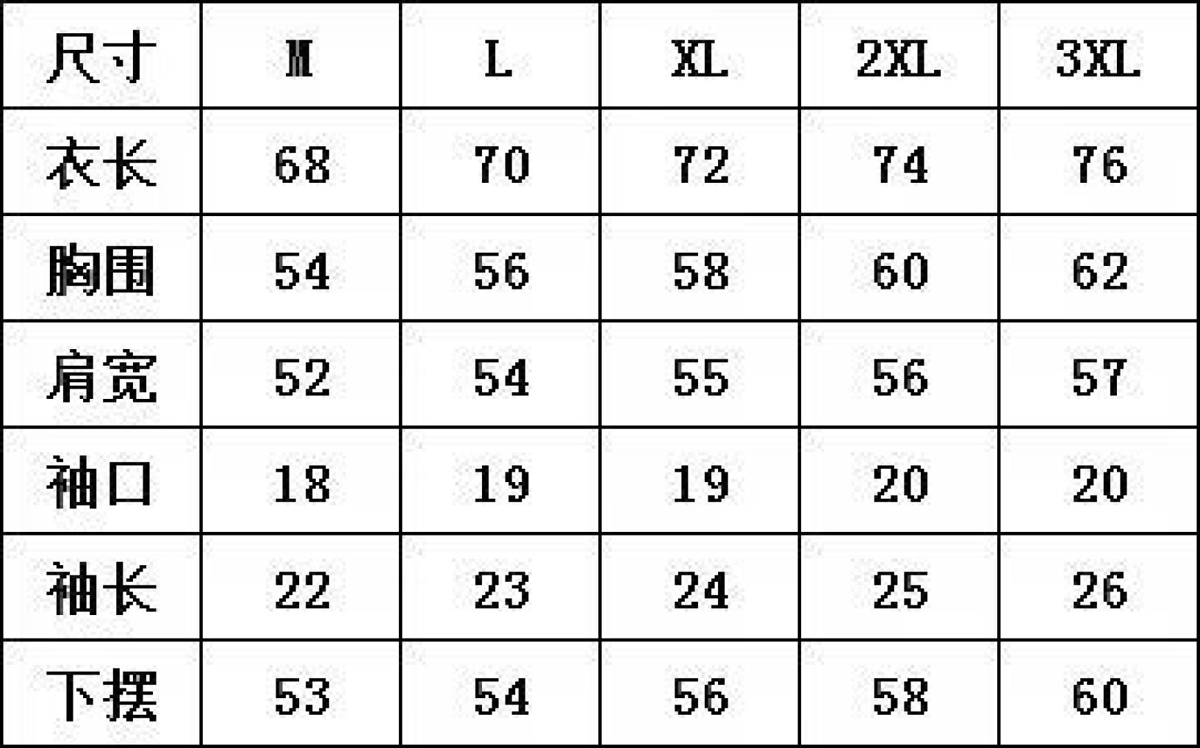 🌾蒙口尺寸表……T8139