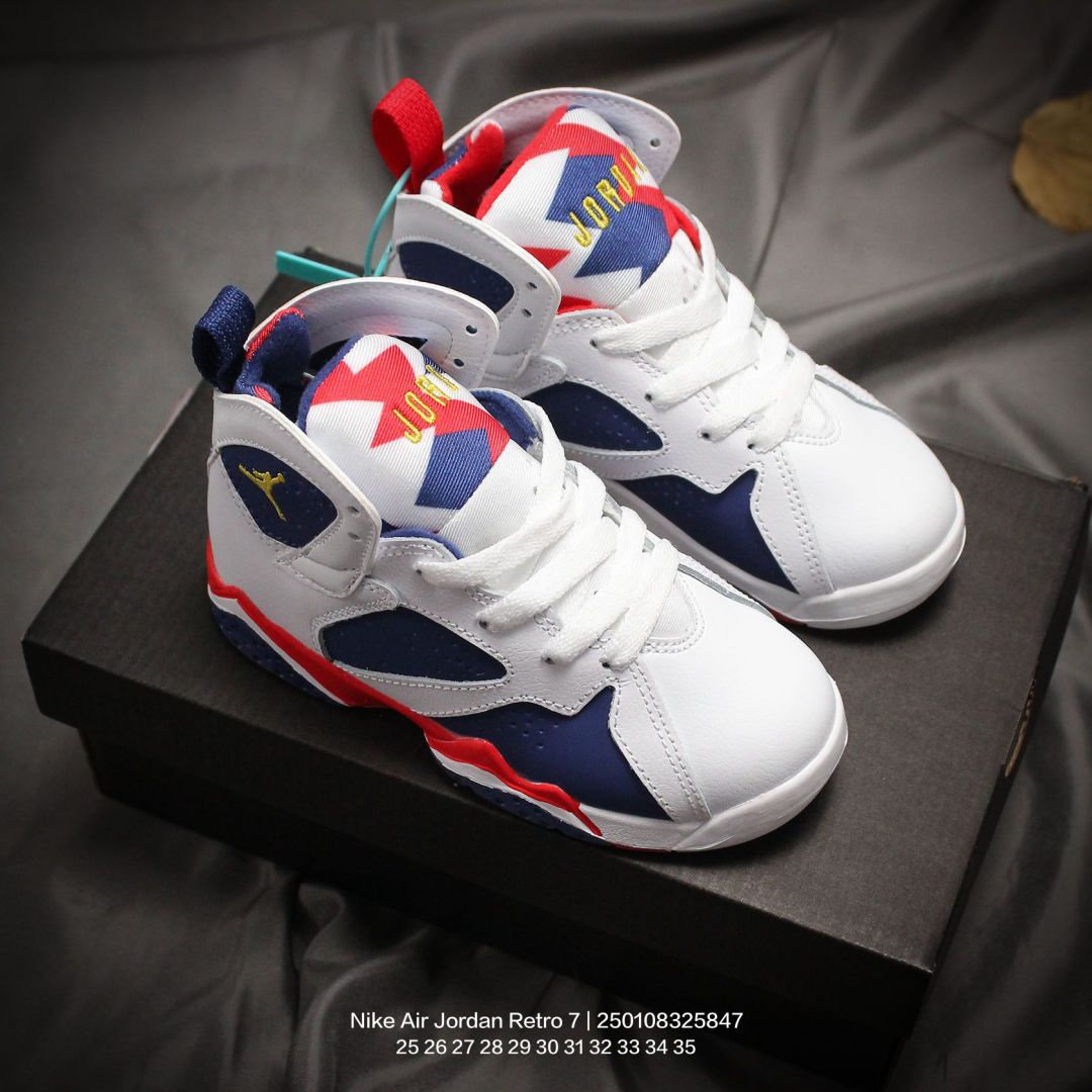 图片[9]-Jordan/乔丹 中大童学生的潮流童鞋❗️潮爹潮妈追寻的单品🎁采用贴膜牛培皮革鞋面材质，中底钢印及缜密拉帮效果❗️耐克乔丹Nike Air Jordan Retro 7乔丹AJ7代中帮复古休闲文化篮球鞋\” 类型：童鞋 尺码：25 26 27 28 29 30 31 32 33 34 35-选品中心