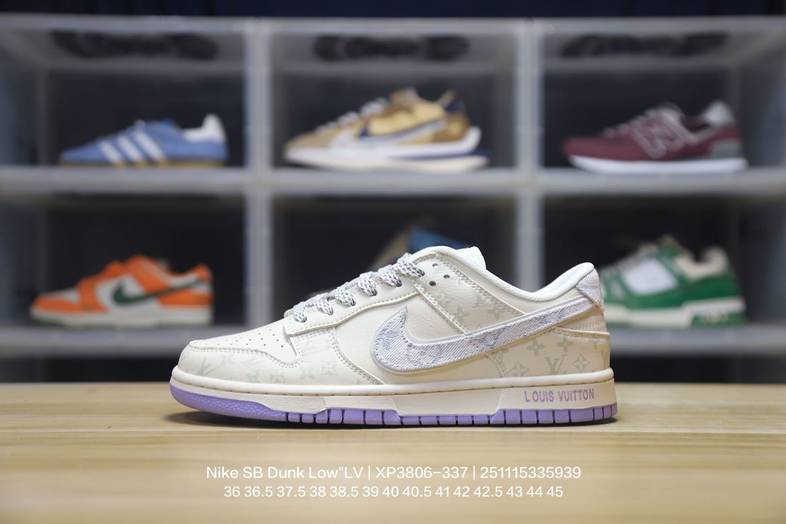 💰120
Nike/耐克 男女鞋真标半码制，全新更新数据窄楦翘头版型，采用荔枝纹牛剖革组合提花牛仔帆布鞋面材质，大厂水平严控清洁度，缜密拉帮中底布，鞋垫嵌EVA缓震物料及背胶，全新窄版翘头耐磨橡胶大底❗️创意定制配色,联乘法国顶级高奢品牌·路易威登Louis Vuitton x Nike SB Dunk Low"LV Monogram"扣篮系列低帮休闲运动滑板板鞋 XP3816-337

类型：男女鞋
码数：36 36.5 37.5 38 38.5 39 40 40.5 41 42 42.5 43 44 45
编码：251115335.939