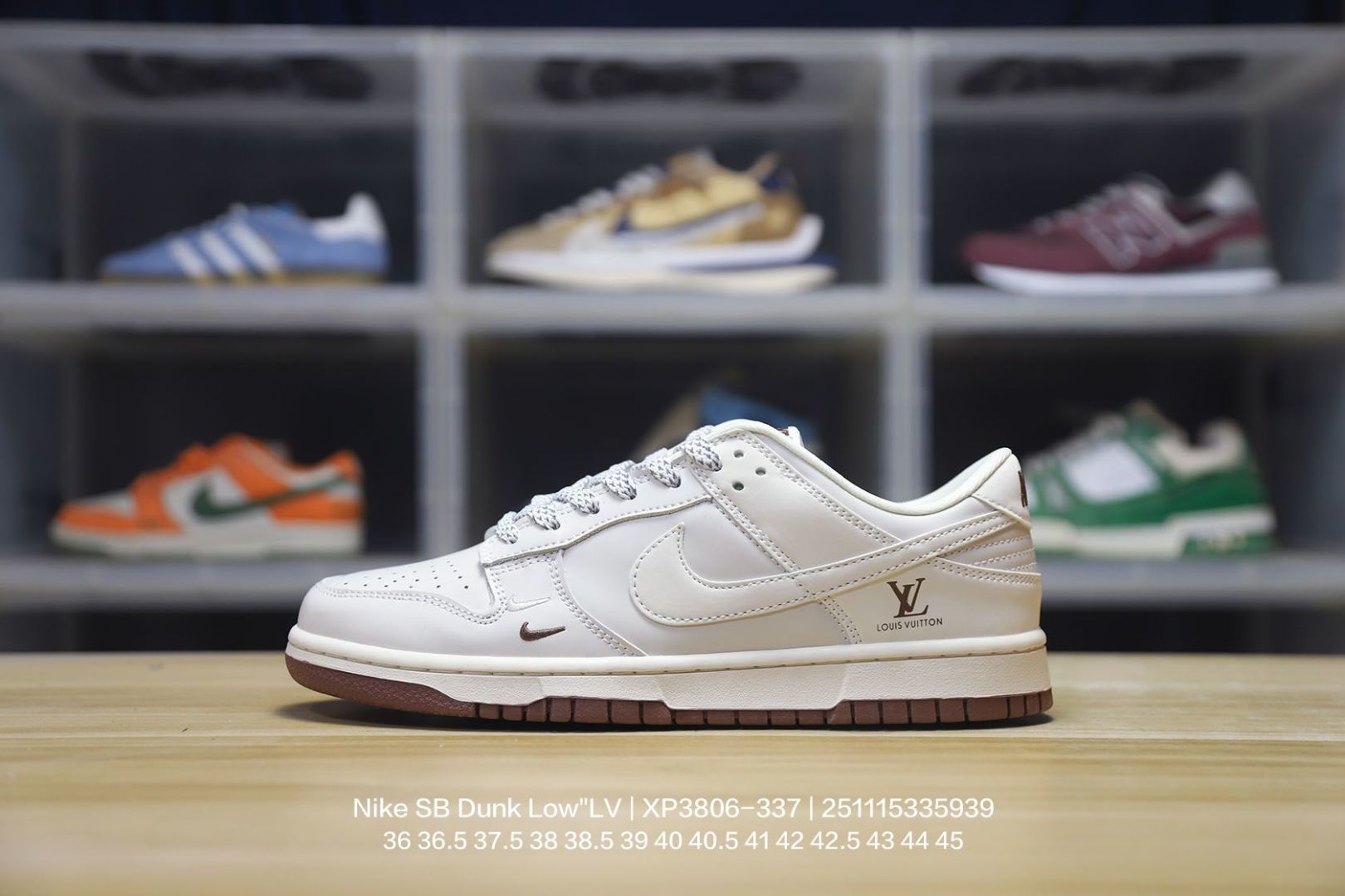 💰120
Nike/耐克 男女鞋真标半码制，全新更新数据窄楦翘头版型，采用荔枝纹牛剖革组合提花牛仔帆布鞋面材质，大厂水平严控清洁度，缜密拉帮中底布，鞋垫嵌EVA缓震物料及背胶，全新窄版翘头耐磨橡胶大底❗️创意定制配色,联乘法国顶级高奢品牌·路易威登Louis Vuitton x Nike SB Dunk Low"LV Monogram"扣篮系列低帮休闲运动滑板板鞋 XP3816-337

类型：男女鞋
码数：36 36.5 37.5 38 38.5 39 40 40.5 41 42 42.5 43 44 45
编码：251115335.939