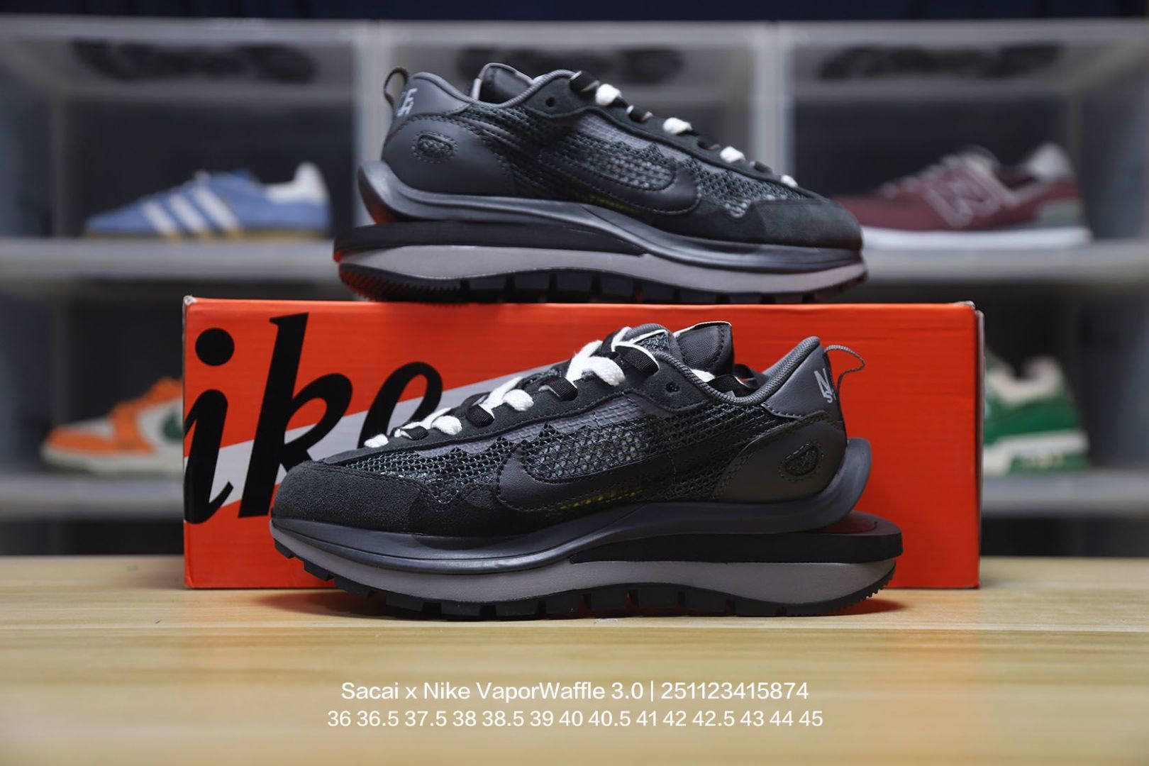 💰190
Nike/耐克 原厂机台飞织网纱鞋面材质,东莞百宏织唛双鞋舌标,正确数据印转工艺,钩子的边缘描漆整齐,独立私模正确五层分离大底,中底嵌入超轻发泡EVA缓震材质及V型TPU稳固支持架,双层进口无味切片打磨组合鞋底,外置超国标95%橡胶外底❗再掀解构热潮,潮流时尚增高利器❗联名日式解构美学小众时装品牌Sacai x Nike VaporWaffle 3.0"Royal Fuchsia"系列改良马拉松变形解构前卫设计五层底休闲运动慢跑鞋“透吸浅灰黑红宝蓝大重叠双钩子”
类型:男女鞋
码数:36 36.5 37.5 38 38.5 39 40 40.5 41 42 42.5 43 44 45
编码:251123415.874