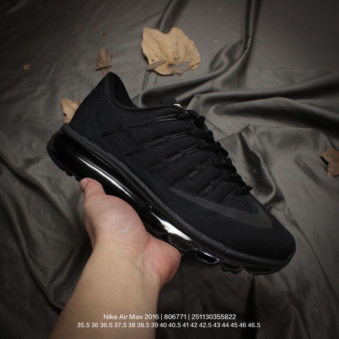 Nike/耐克 原档案数据开发纸版楦型,原厂OrthoLite(欧索莱)去味海绵鞋垫,超轻薄EVA拉帮中底材质,正确原厂钢印,全掌真Air缓震气垫大底❗️天猫长青款,耐克Nike Air Max 2016"Black/Sliver"贾卡网面全掌气垫休闲运动百搭慢跑鞋 806771 类型:男女鞋 编码:251130355.822
