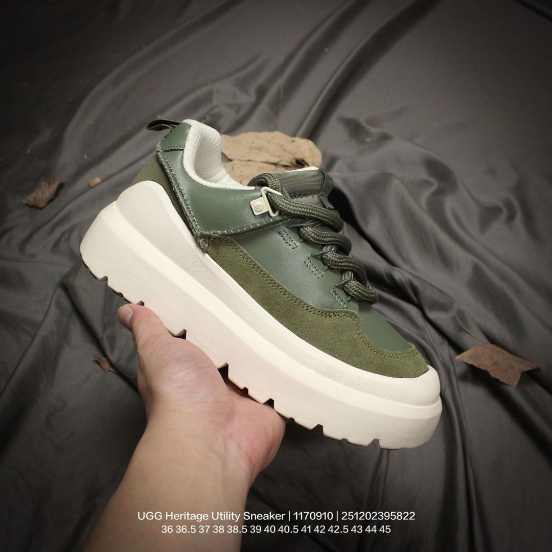 UGG/雪地靴 UGG Heritage Utility Sneaker 传统实用运动鞋 UGG元素与经典运动鞋的氛围相结合,融合了传统与创新.鞋面采用全粒皮革和麂皮完成.采用来自甘蔗的EVA材质制作的鞋底,拥有发挥出色的抓地力 1170910 类型:男女鞋 编码:251202395.822