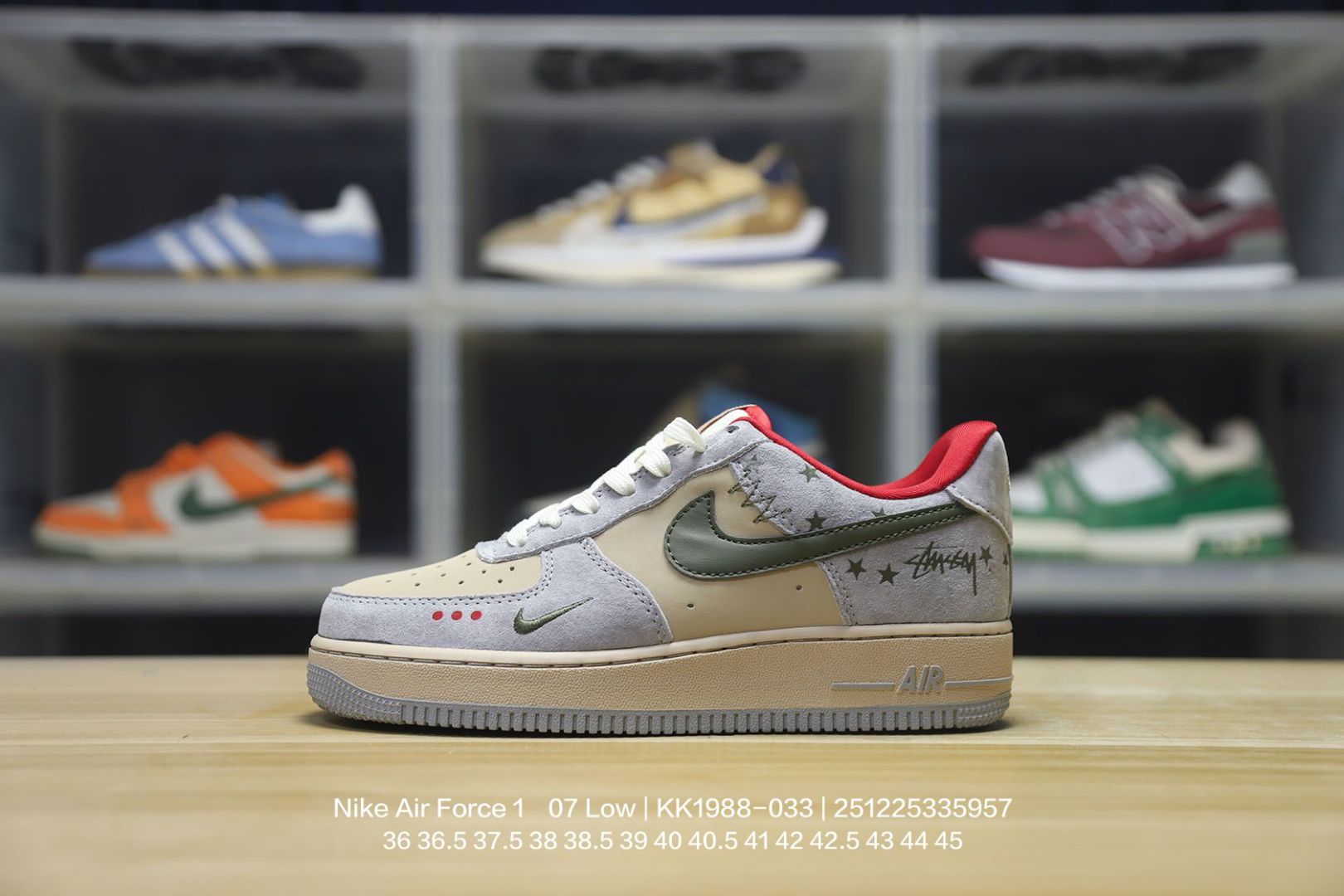 💰120
Nike/耐克 原楦原纸版开发版型,采用硬质荔枝纹牛剖革鞋面材质鞋面,内置全掌Air Sole气垫❗美国元祖街头潮牌-斯图西Stussy x Nike Air Force 1´07 Low"Stussy"空军一号经典低帮百搭休闲运动板鞋“联名土黄黑扎染斯图西刺绣 KK1988-033
395
类型:男女鞋
码数:36 36.5 37.5 38 38.5 39 40 40.5 41 42 42.5 43 44 45
编码:251225335.957