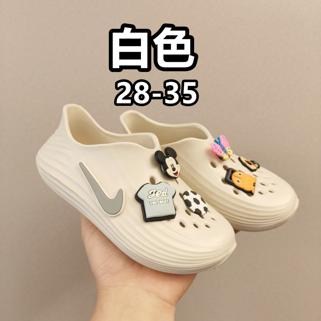 新款耐克 儿童，成人 可以发光带灯，夜晚走路会闪光 卡骆驰儿童洞洞鞋26-35码（不要配件可减10元）儿童鞋陆续更新配色。。。。。 鞋子材质采用环保发泡一体成型，轻软舒适。全面贴合脚掌，拱桥足弓，回弹厚底～👍-选品中心