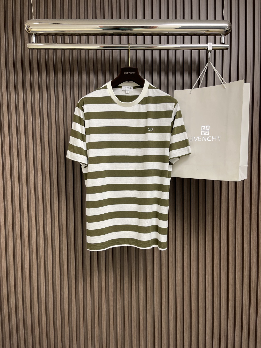 🛒🛒Lacoste拉科斯特 鳄鱼  2025SS新款男士撞色条纹圆领短袖T恤 时尚百搭爆款 夏天必备单品