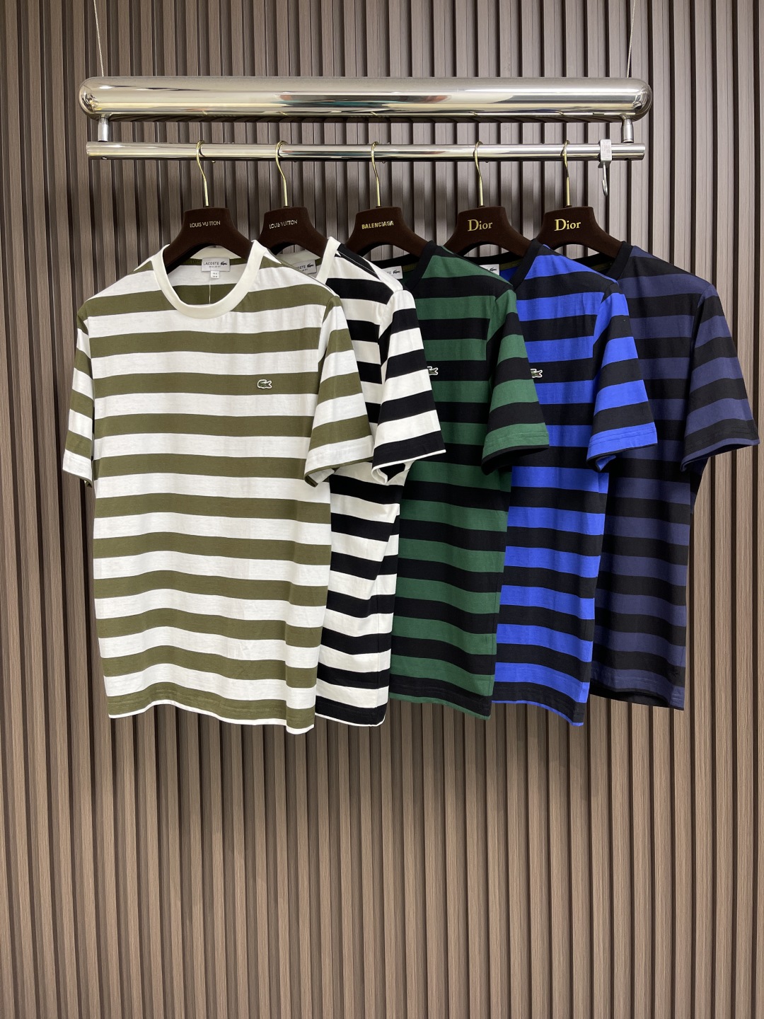 🛒🛒Lacoste拉科斯特 鳄鱼  2025SS新款男士撞色条纹圆领短袖T恤 时尚百搭爆款 夏天必备单品