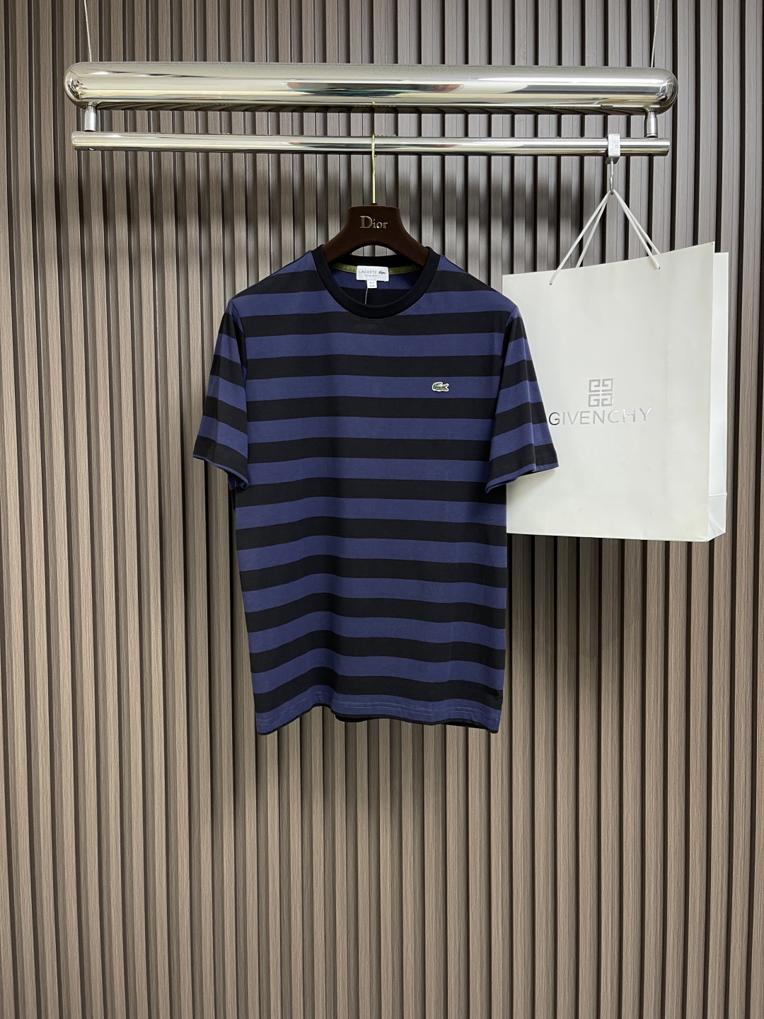 🛒🛒Lacoste拉科斯特 鳄鱼  2025SS新款男士撞色条纹圆领短袖T恤 时尚百搭爆款 夏天必备单品