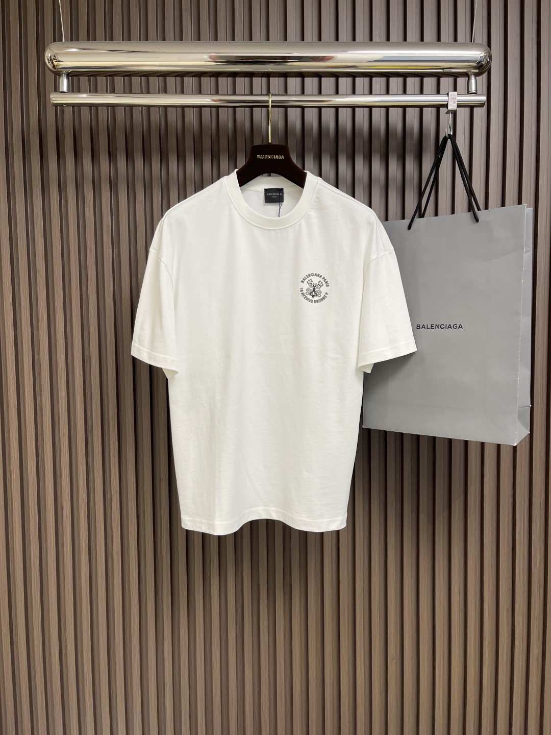 🛒🛒Balenciaga 印花logo圆领短袖T恤，定织定染百分百纯棉双股面料 成衣洗水 前后幅高清扫描