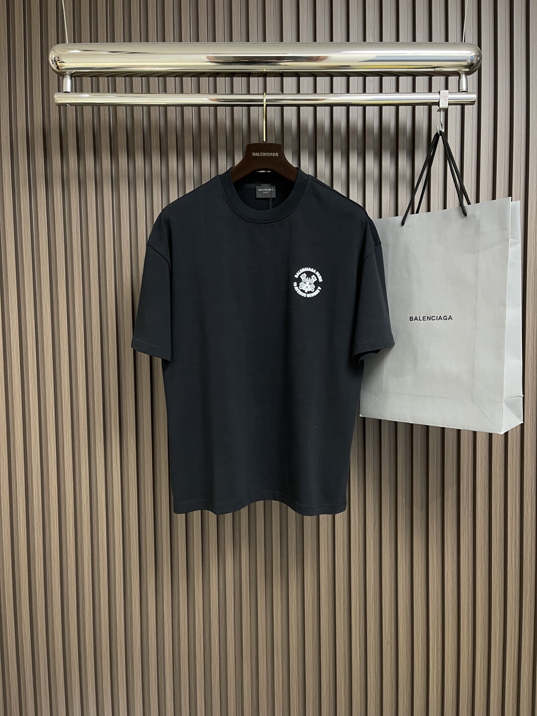 🛒🛒Balenciaga 印花logo圆领短袖T恤,定织定染百分百纯棉双股面料 成衣洗水 前后幅高清扫描