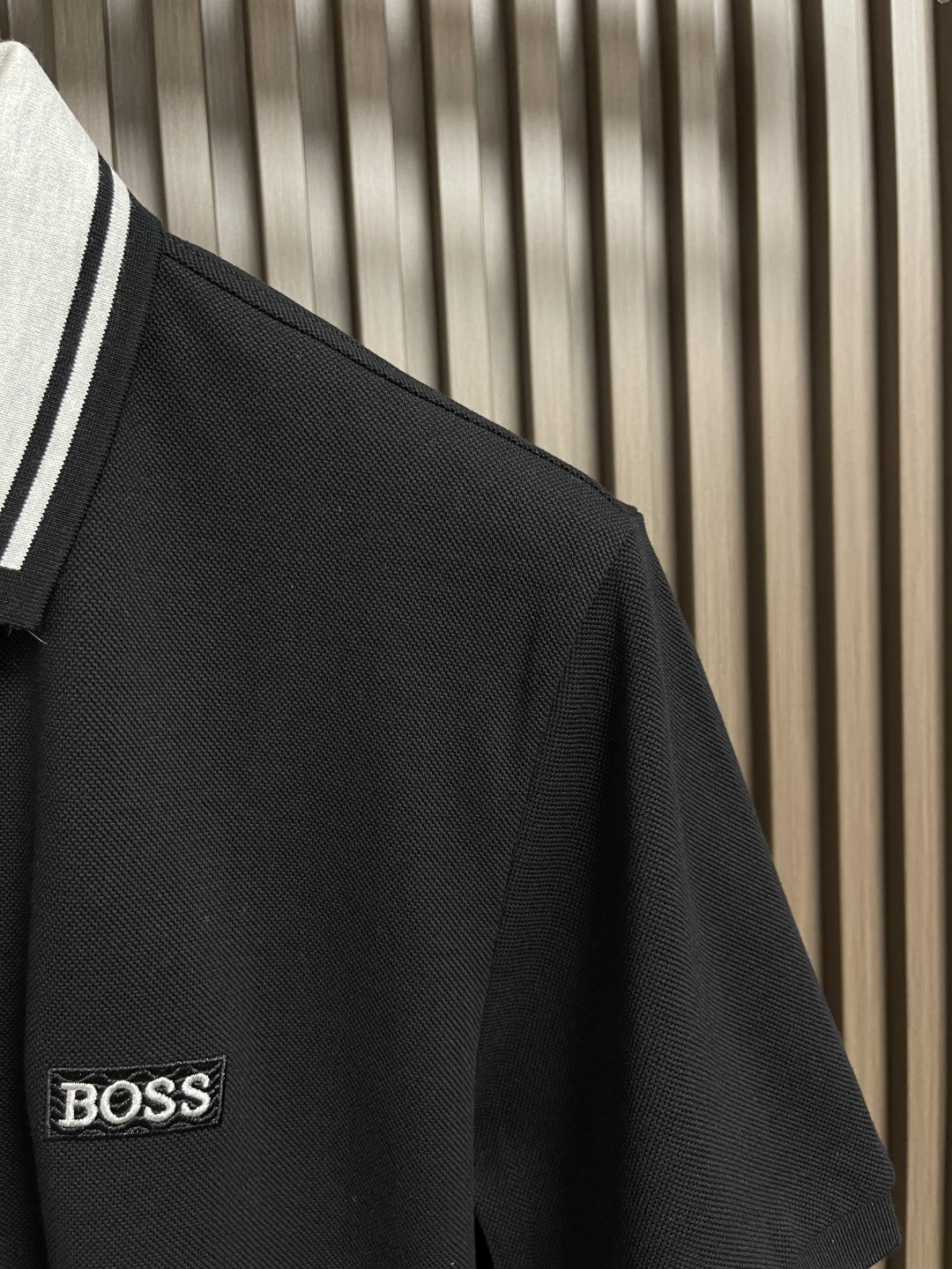 Boss Dual Silk Radial Eye Pented Polo Shirts: Premium Comfort and Style - 图片 4