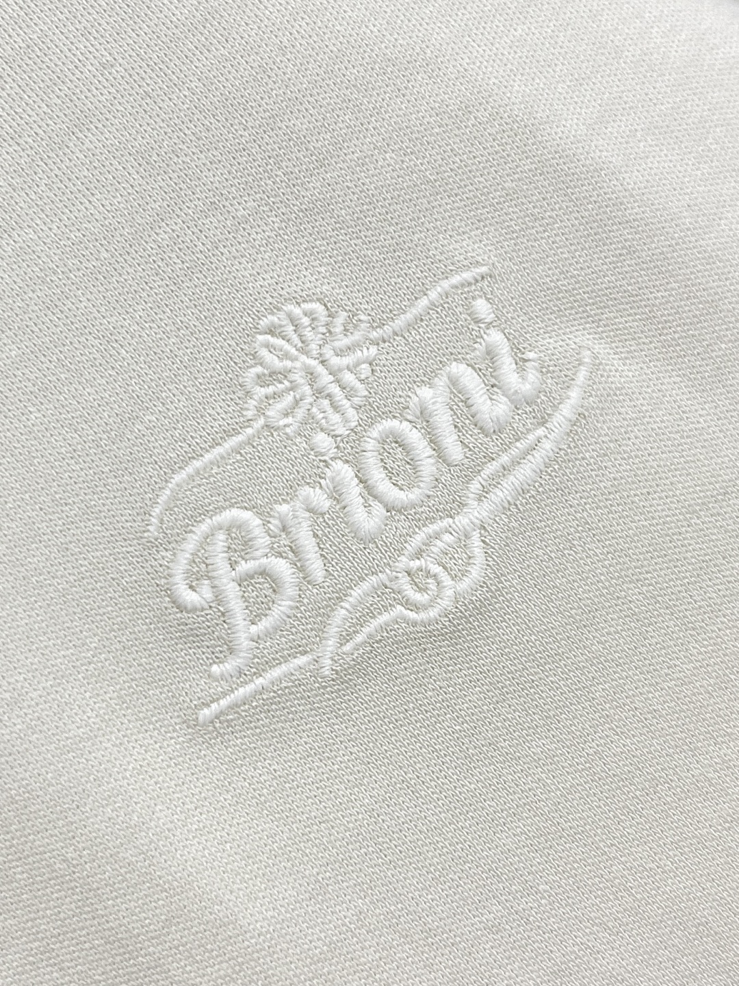 Brioni Logo Embroidered Short Sleeve T-shirt: Comfortable, Stylish, and Versatile Leisurewear - 图片 5