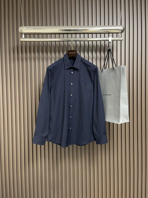 Balenciaga Classic Fit Button-Down Shirt - Long Sleeve, Embroidered Logo