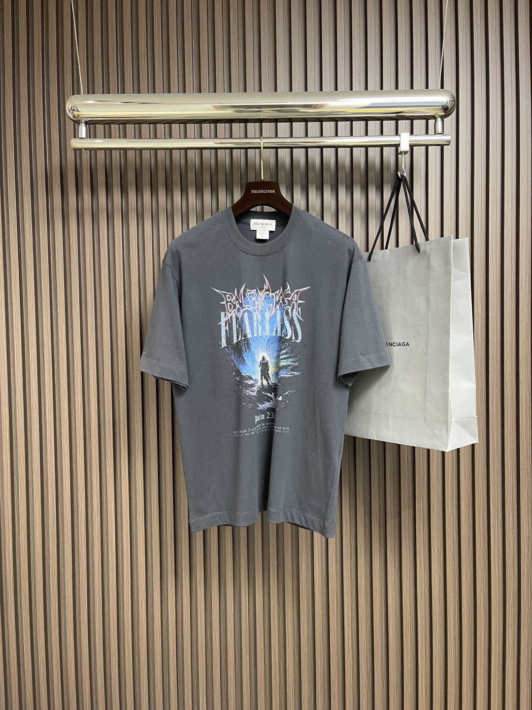 Balenciaga Illustration Print Logo Crew Neck Short Sleeve T-Shirt