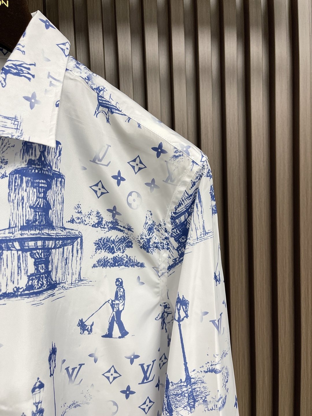 🛒🛒LV 2025ss秋冬新款长袖衬衫，经典领印花图案长袖丝麻衬衫！天然原料对花印染工艺！原版拆装对版印