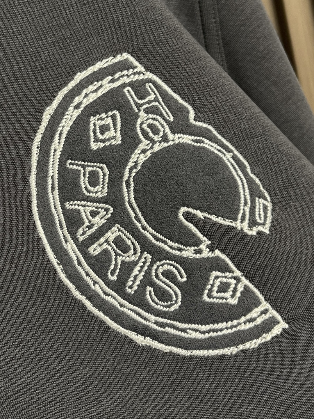 Balenciaga Gray Cotton Hoodie with Paris Logo Embroidery - Relaxed Fit 6 cmp i1755517130205 1006 0 4