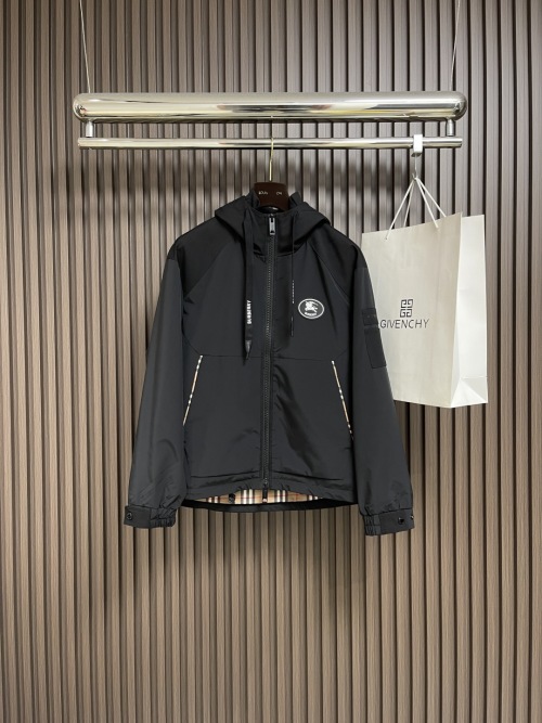 Burberry Men's 2025 Early Autumn Hooded Jacket, Black, Water & Wind Resistant 1 Burberry Men's 2025 Early Autumn Hooded Jacket, Black, Water & Wind Resistant
