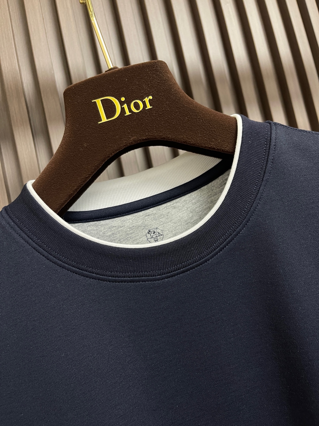 Dior Navy Blue Long Sleeve T-Shirt with White Trim Accents - Elegant Casual 7 cmp i1755872879725 9489 0 5