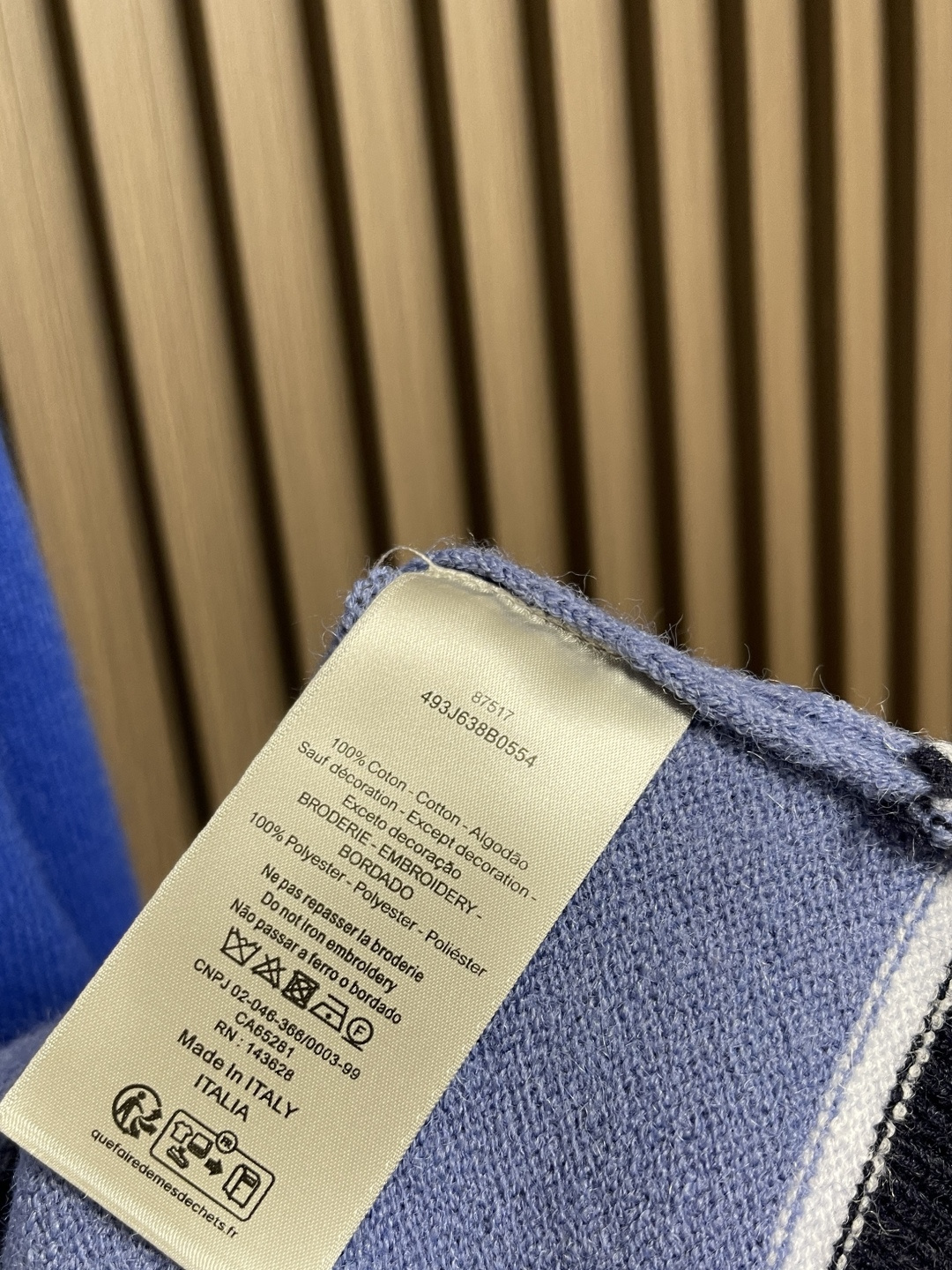 🛒🛒Dior Diamond补丁拼色毛衣，定织蓝韵山羊绒棉混纺料 细腻柔软 质感挺括 舒适贴肤 以蓝韵为