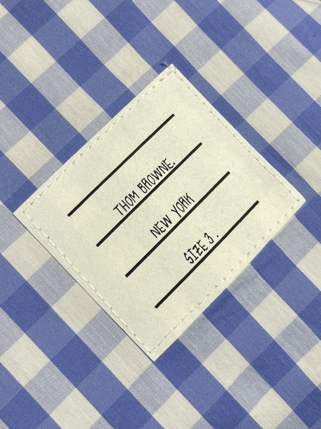 🛒🛒THOM BROWNE TB经典双袖织带色织格子长袖衬衫 面料采用高定色织定制100％新疆长绒棉深蓝