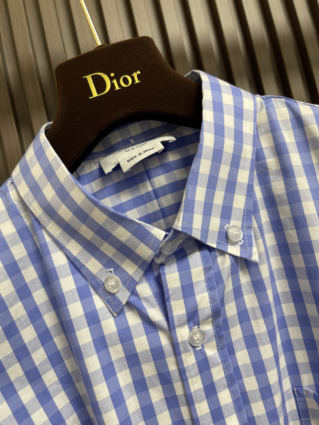 🛒🛒THOM BROWNE TB经典双袖织带色织格子长袖衬衫 面料采用高定色织定制100％新疆长绒棉深蓝