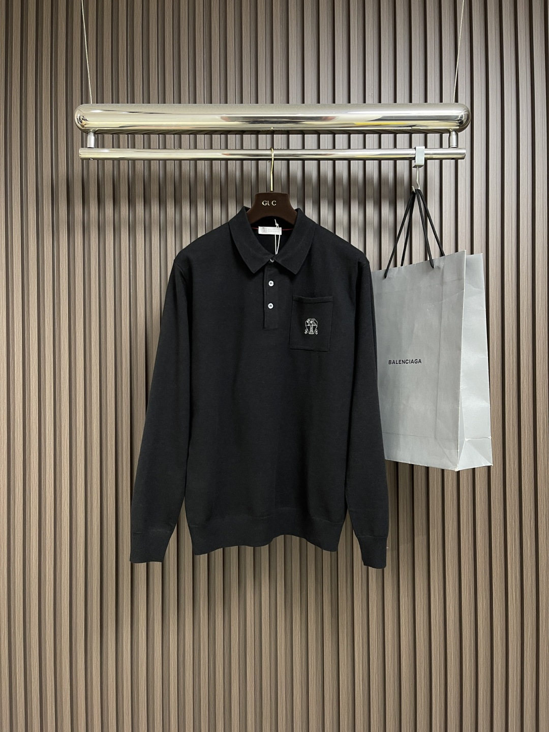 🛒🛒BrunelloCucinelli布鲁内洛．库奇内利 BC 长袖针织POLO衫 看似简约的设计 领口
