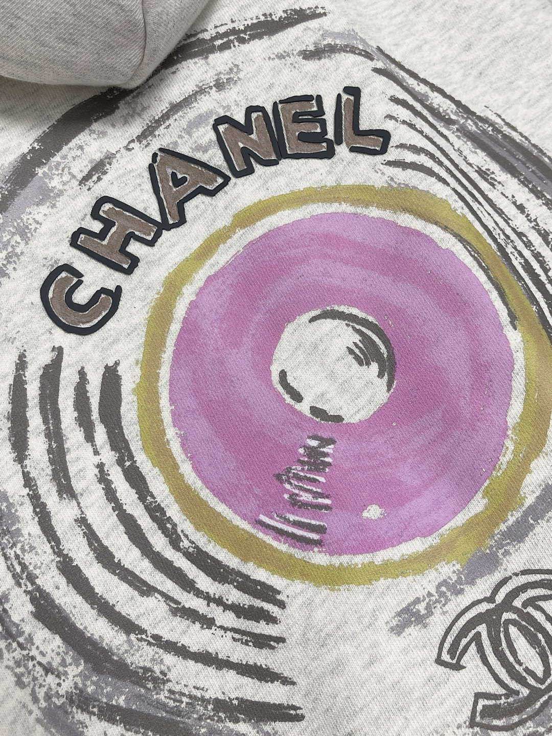 🛒🛒CHANEL 2025SS早秋新款简约标识涂鸦系列极简字母印花拉链连帽卫衣，32支双单品。股面料克重