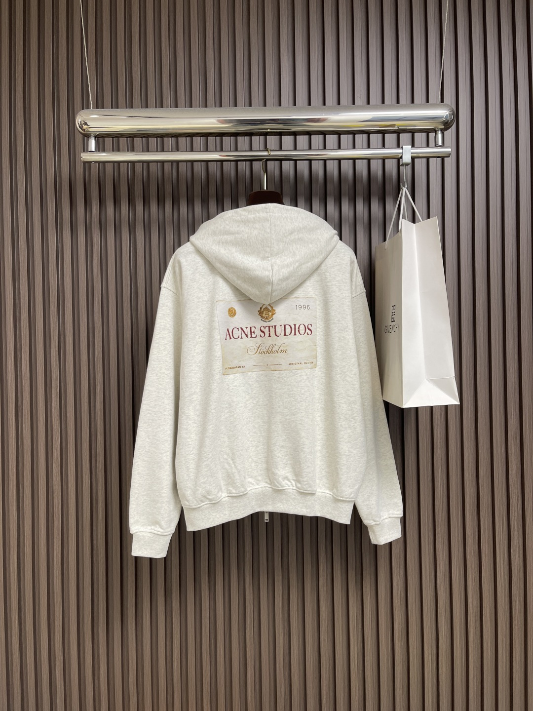 🛒🛒acne studio 2025SS连帽拉链长袖卫衣，3d立体胶印工艺 不开裂不脱胶，双纱纯棉！手感