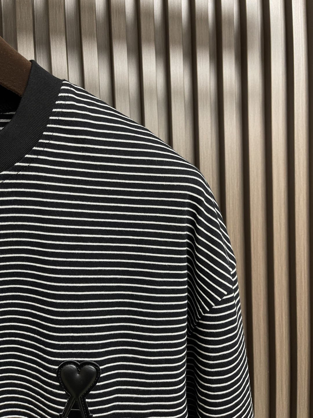 🛒🛒ami 2025ss秋季新款 经典小爱心条纹长袖针织t恤，240g新疆长绒棉顶级双纱！100％实重2