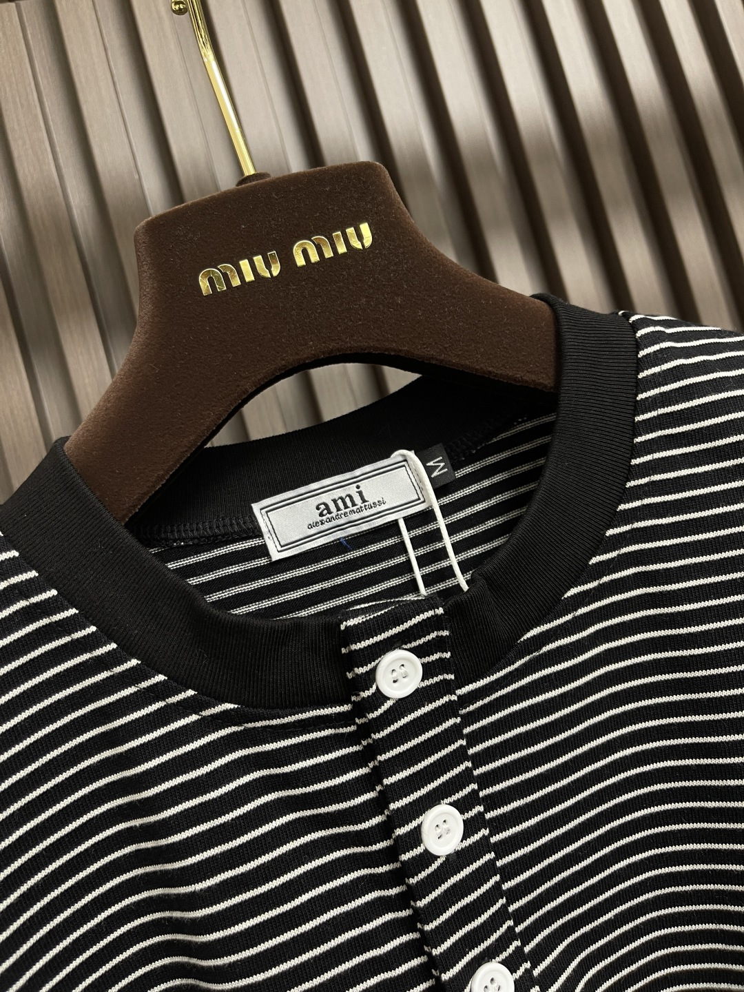 🛒🛒ami 2025ss秋季新款 经典小爱心条纹长袖针织t恤，240g新疆长绒棉顶级双纱！100％实重2