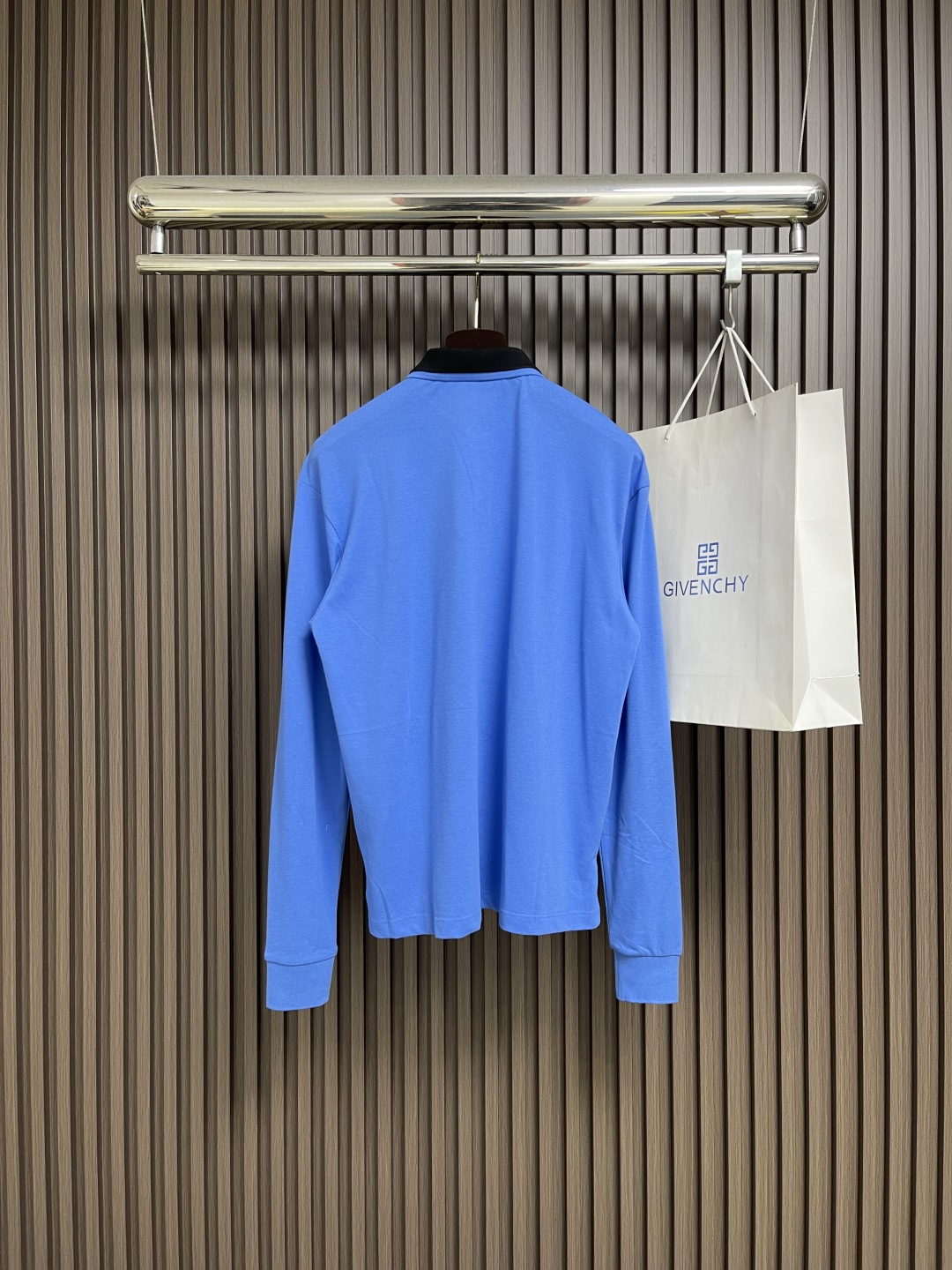 🛒🛒MIUMIU 东京PoPuP限定蓝拼翻领长袖POLO，拆解原版面料定向开发原版一致240克全棉精梳珠