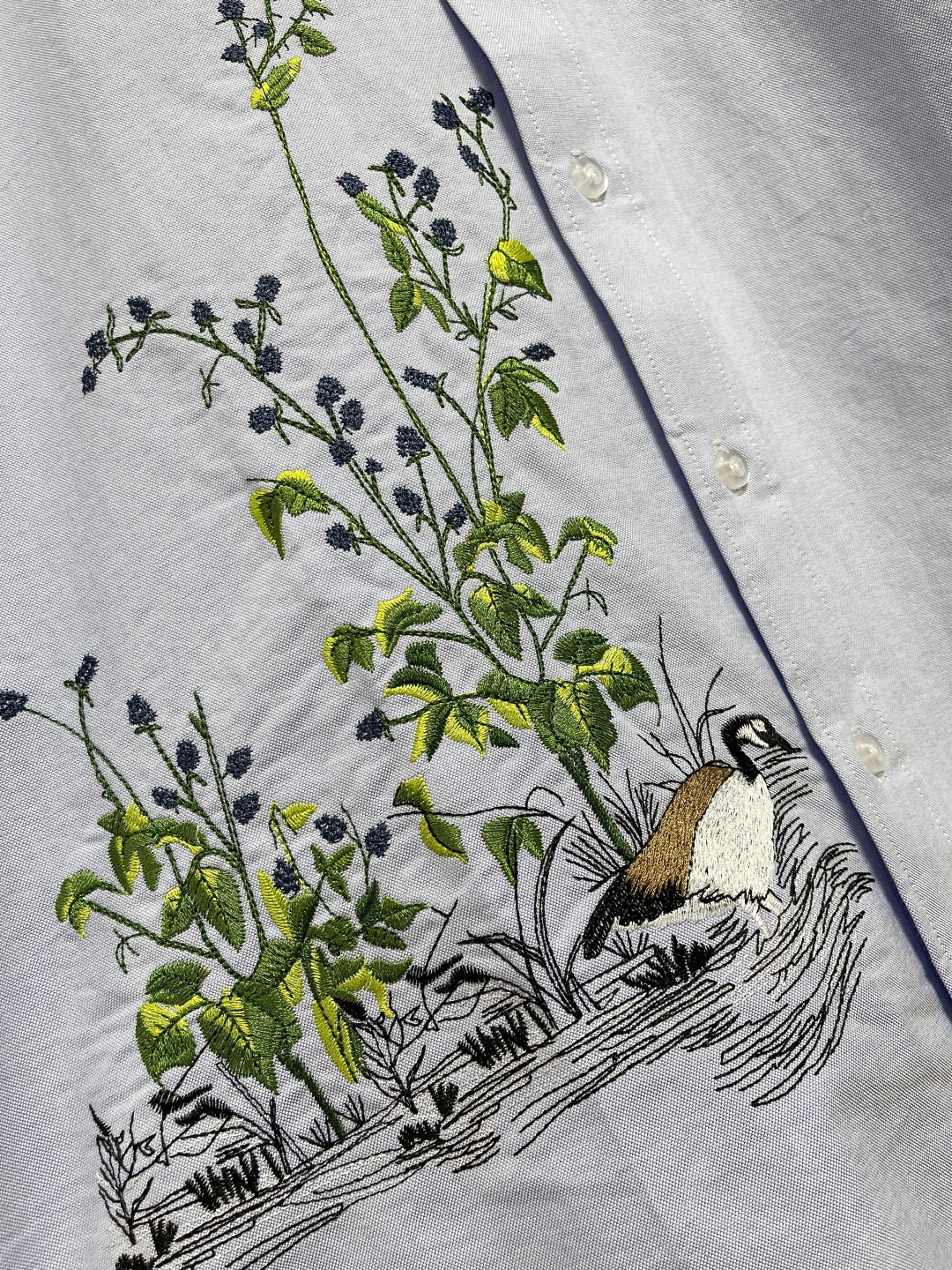 🛒🛒ThomBrowne汤姆布朗 TB 鸭子插画刺绣长袖衬衫，面料采用定制的100％意大利进口纯棉牛津纺