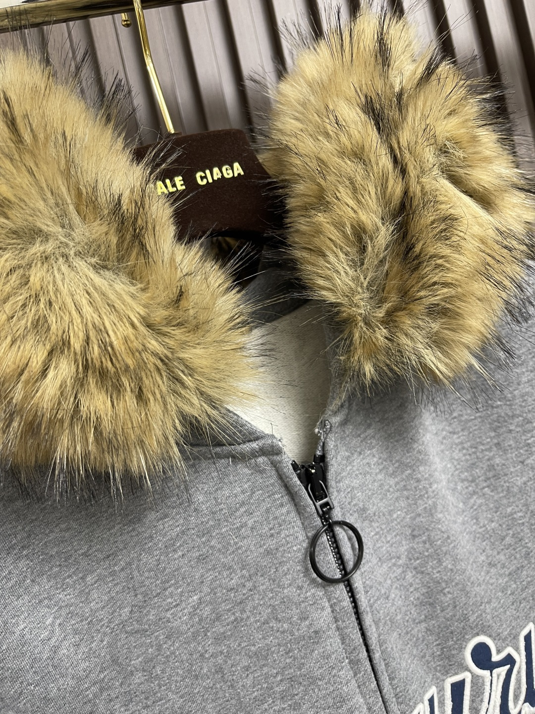 🛒🛒Balenciaga Blcg Lusury秋冬新款毛领拉链连帽卫衣，整衣全部定做 面料轻微抓毛 五