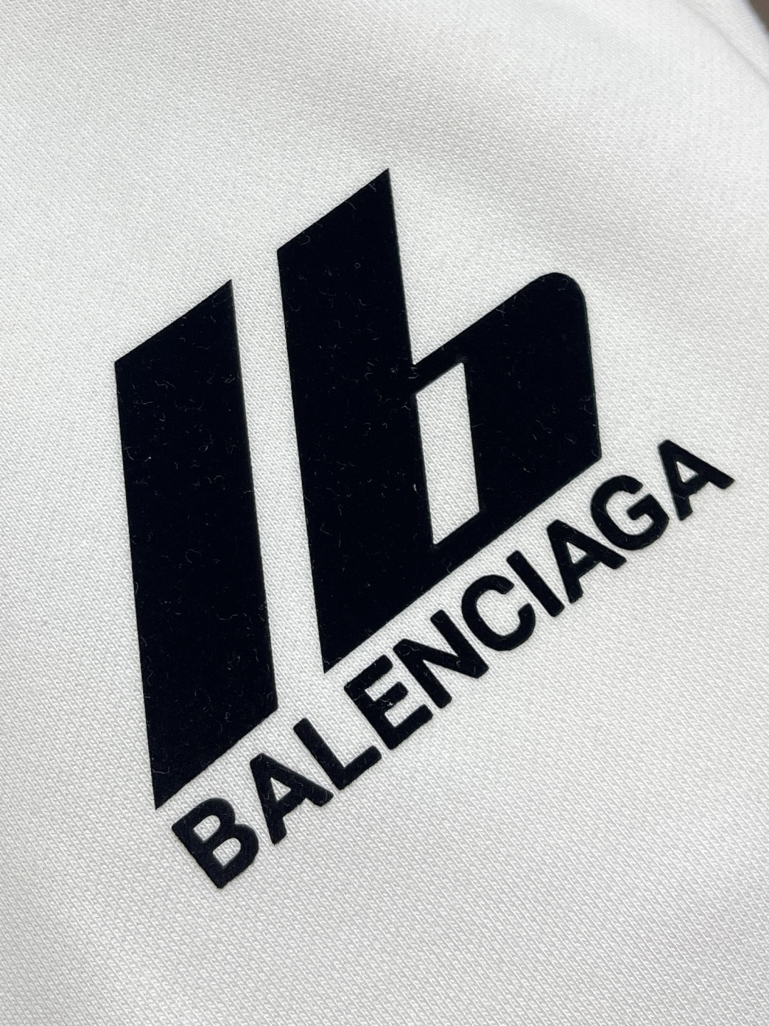 🛒🛒BALENCIAGA 巴黎世家logo标识印花拉链连帽卫衣，定织420G重磅鱼鳞毛圈面料抓绒处理，订
