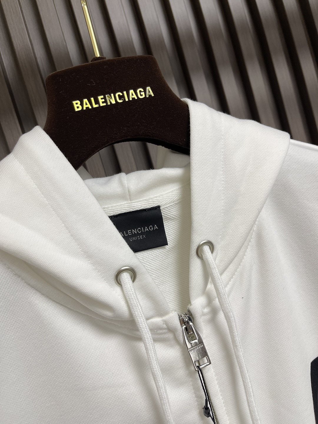 🛒🛒BALENCIAGA 巴黎世家logo标识印花拉链连帽卫衣，定织420G重磅鱼鳞毛圈面料抓绒处理，订