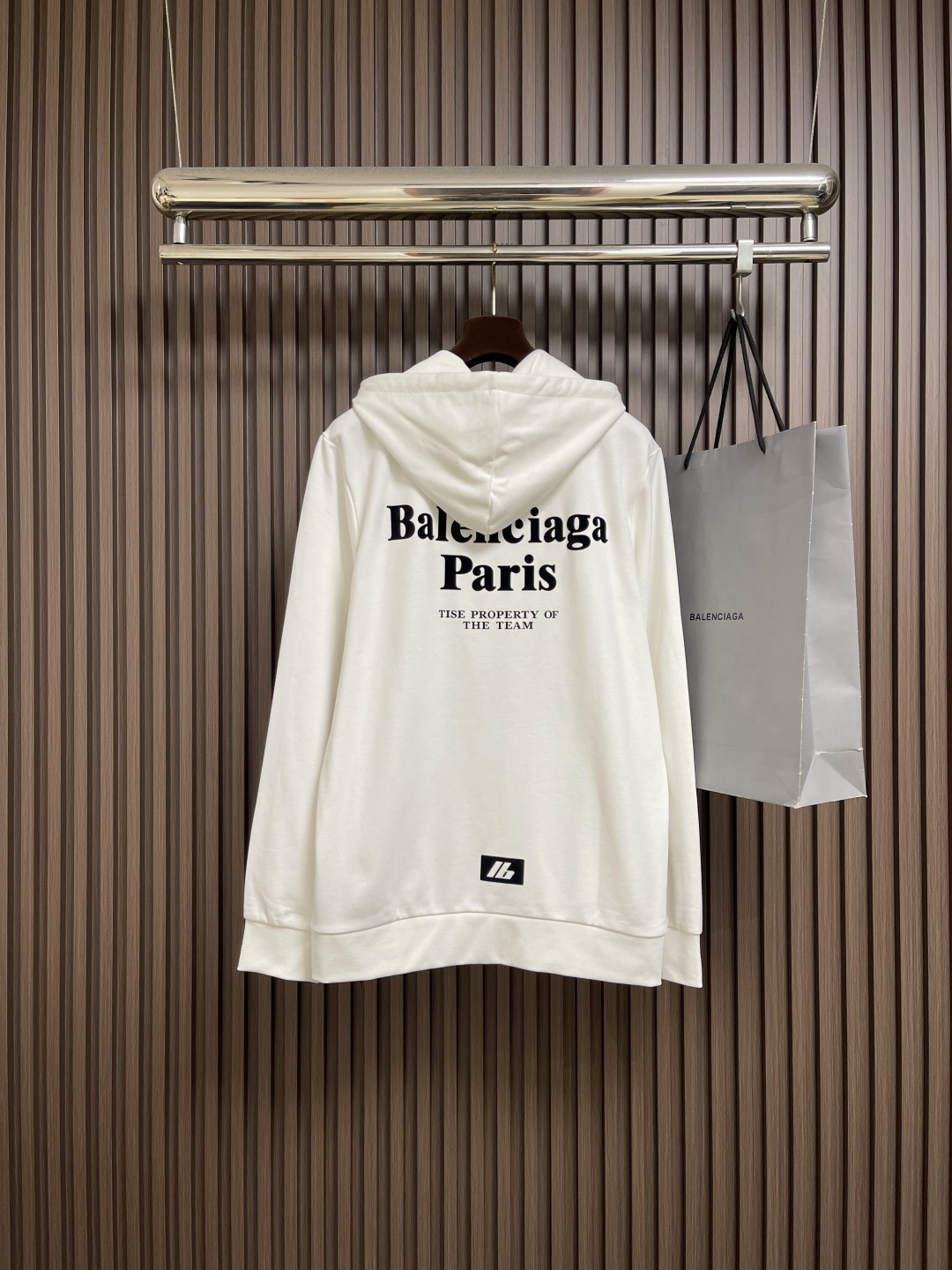 🛒🛒BALENCIAGA 巴黎世家logo标识印花拉链连帽卫衣，定织420G重磅鱼鳞毛圈面料抓绒处理，订