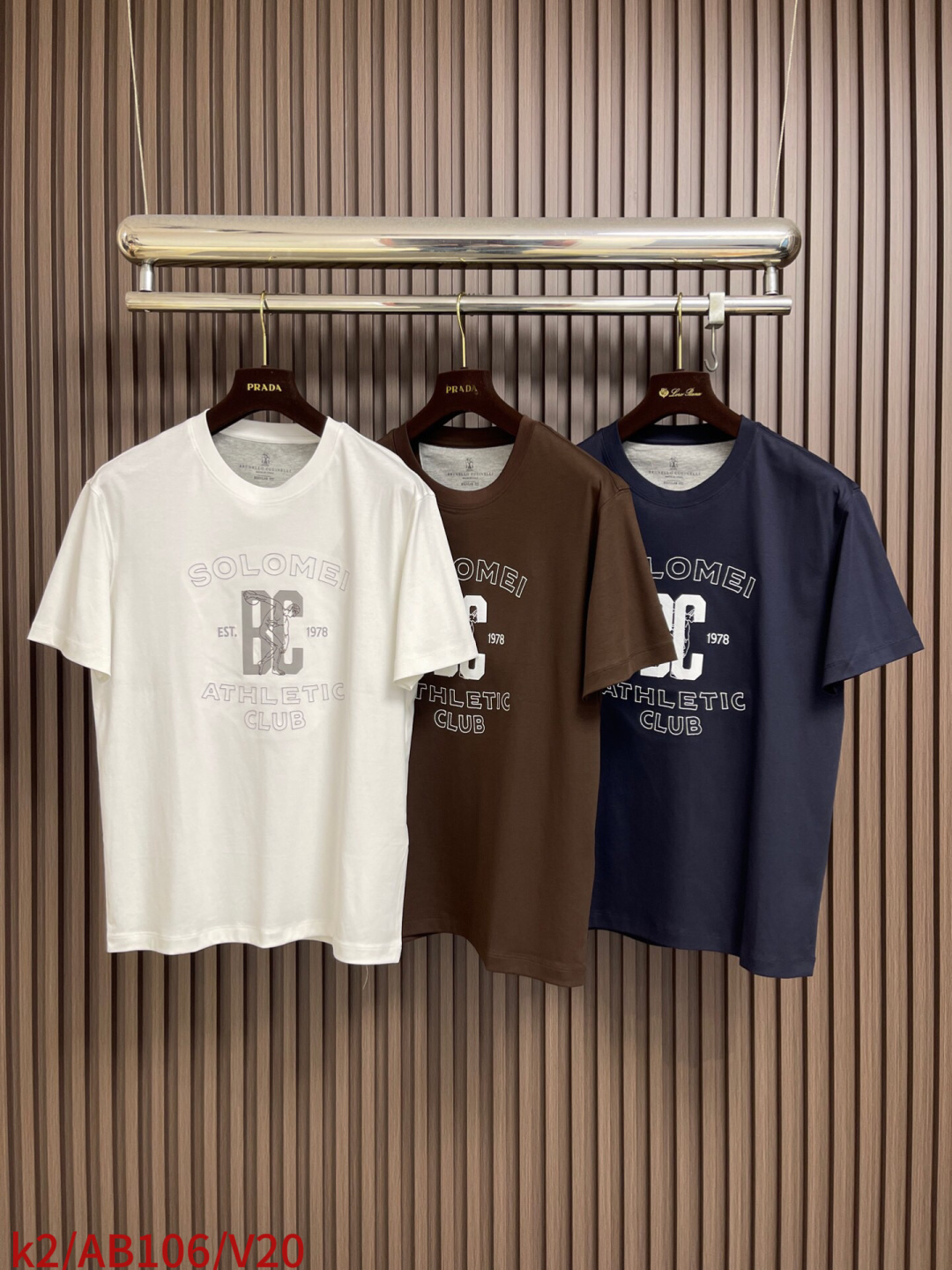 🛒🛒Brunello Cucinelli BC 标识印花短袖T恤，定制云柔精梳棉 轻盈柔软 舒适贴肤 以