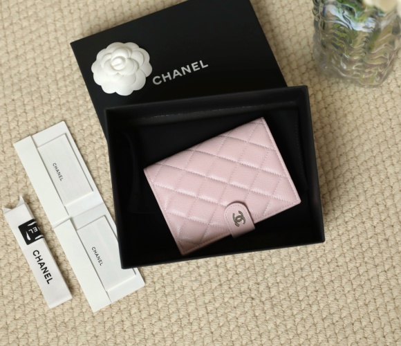Chanel Snap Passport Holder Small Ball Grain Calfskin Light Pink 1 Chanel Snap Passport Holder Small Ball Grain Calfskin Light Pink