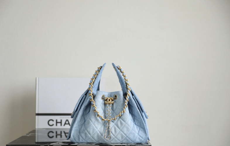 Chanel 25 Denim Hobo Bag, Light Blue, Gold Hardware, 30cm x 26cm 1 Chanel 25 Denim Hobo Bag, Light Blue, Gold Hardware, 30cm x 26cm