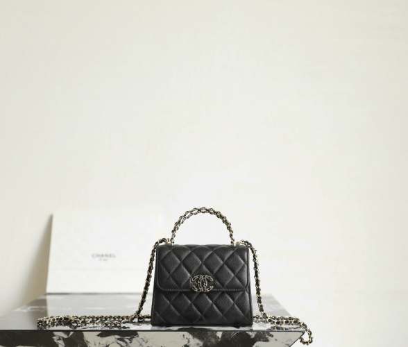 Chanel Mini Kelly Vertical Bag with Crossbody Chain and Top Handle, Black 1 Chanel Mini Kelly Vertical Bag with Crossbody Chain and Top Handle, Black