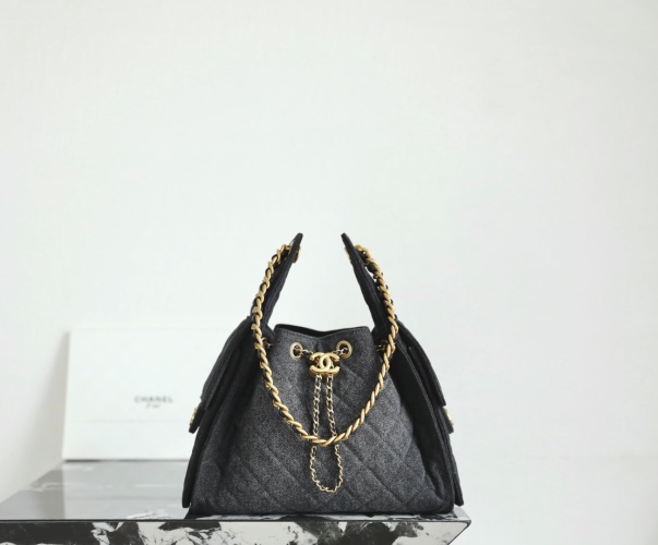 Chanel 25 Denim Hobo Bag, Small Size, Spring/Summer Collection, Black 1 Chanel 25 Denim Hobo Bag, Small Size, Spring/Summer Collection, Black