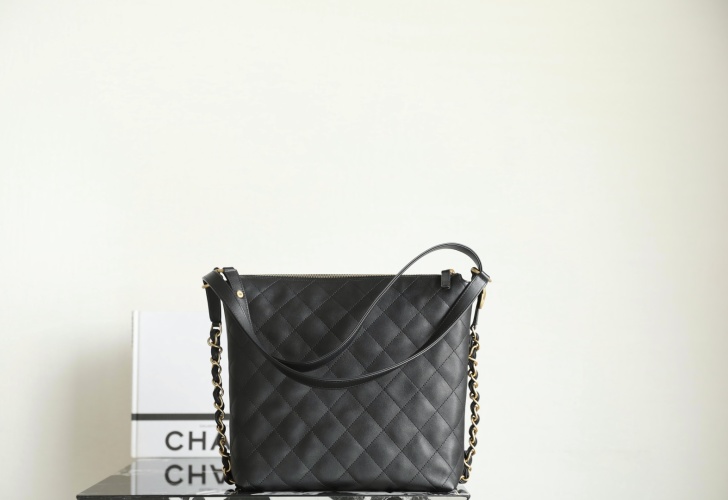 Chanel 25S Spring/Summer Hobo Bag Medium Black Nappa Leather with Gold Hardware 1 Chanel 25S Spring/Summer Hobo Bag Medium Black Nappa Leather with Gold Hardware