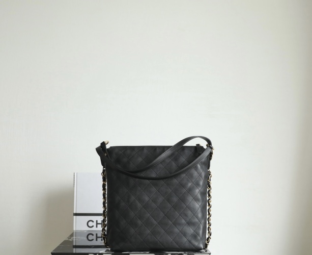 Chanel 25S Hobo Max Bag, Black Nappa Leather with 24K Gold Hardware 1 Chanel 25S Hobo Max Bag, Black Nappa Leather with 24K Gold Hardware